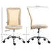 Image of a Beige Vinsetto Armless Desk Chair With Wheels For Home Office.