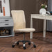 Image of a Beige Vinsetto Armless Desk Chair With Wheels For Home Office.