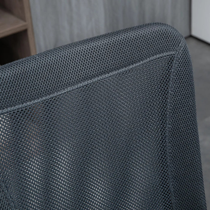 Image of a Dark Grey Vinsetto Armless Desk Chair With Wheels For Home Office.