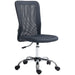 Image of a Dark Grey Vinsetto Armless Desk Chair With Wheels For Home Office.