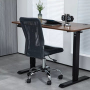 Image of a Dark Grey Vinsetto Armless Desk Chair With Wheels For Home Office.