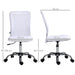 Image of a White Vinsetto Armless Desk Chair With Wheels For Home Office.