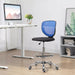 Image of a blue and black Vinsetto Armless Drafting Chair With Wheels For Home Office Ideal for Standing Desks.