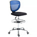 Image of a blue and black Vinsetto Armless Drafting Chair With Wheels For Home Office Ideal for Standing Desks.