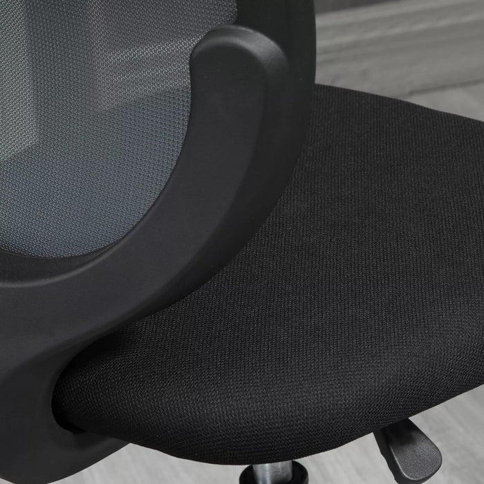 Image of a grey and black Vinsetto Armless Drafting Chair With Wheels For Home Office Ideal for Standing Desks.