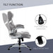 Image of a Grey Linen Vinsetto Ergonomic Desk Chair With Lumbar Support, Swivel Wheels, Lift Up Arms, Adjustable Height For Home Office.