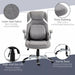 Image of a Grey Linen Vinsetto Ergonomic Desk Chair With Lumbar Support, Swivel Wheels, Lift Up Arms, Adjustable Height For Home Office.