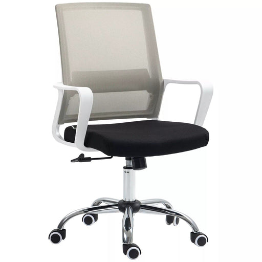 Image of a black Vinsetto Ergonomic Mesh Back Office Chair With Arms and Wheels Adjustable Height For Home Office.