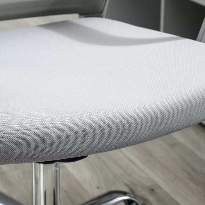 Image of a Grey Vinsetto Ergonomic Mesh Back Office Chair With Arms and Wheels Adjustable Height For Home Office.