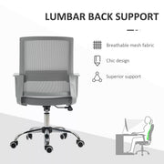 Image of a Grey Vinsetto Ergonomic Mesh Back Office Chair With Arms and Wheels Adjustable Height For Home Office.