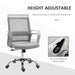 Image of a Grey Vinsetto Ergonomic Mesh Back Office Chair With Arms and Wheels Adjustable Height For Home Office.