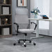 Image of a Grey Vinsetto Ergonomic Mesh High Back Swivel Desk Chair With Wheels, Arms, and Adjustable Height For Office or Home Office.