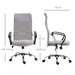 Image of a Grey Vinsetto Ergonomic Mesh High Back Swivel Desk Chair With Wheels, Arms, and Adjustable Height For Office or Home Office.