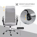 Image of a Grey Vinsetto Ergonomic Mesh High Back Swivel Desk Chair With Wheels, Arms, and Adjustable Height For Office or Home Office.