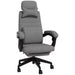 Image of a Grey Fabric Vinsetto Ergonomic Office Chair With Footrest, removable Neck and Back Pillows, Adjustable Height, Reclining Backrest, Swivel Wheels For Home Office.