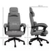 Image of a Grey Fabric Vinsetto Ergonomic Office Chair With Footrest, removable Neck and Back Pillows, Adjustable Height, Reclining Backrest, Swivel Wheels For Home Office.