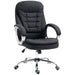 Image of a Vinsetto Executive Office Desk Chair With Wheels Wrapped in Black Linen Fabric With 360° Swivel Wheels, Padded Armrests and Adjustable Height. Suitable For Home or Office.