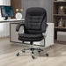 Image of a Vinsetto Executive Office Desk Chair With Wheels Wrapped in Black Linen Fabric With 360° Swivel Wheels, Padded Armrests and Adjustable Height. Suitable For Home or Office.