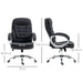 Image of a Vinsetto Executive Office Desk Chair With Wheels Wrapped in Black Linen Fabric With 360° Swivel Wheels, Padded Armrests and Adjustable Height. Suitable For Home or Office.