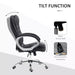 Image of a Vinsetto Executive Office Desk Chair With Wheels Wrapped in Black Linen Fabric With 360° Swivel Wheels, Padded Armrests and Adjustable Height. Suitable For Home or Office.