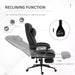 Image of a Black Vinsetto Executive Office Chair With Foot Rest, Neck Pillow, Padded Arm Rests, Swivel Wheels, Adjustable Height and Tilt. Suitable for Home or Office.