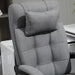 Image of a Grey Vinsetto Executive Office Chair With Foot Rest, Neck Pillow, Padded Arm Rests, Swivel Wheels, Adjustable Height and Tilt. Suitable for Home or Office.