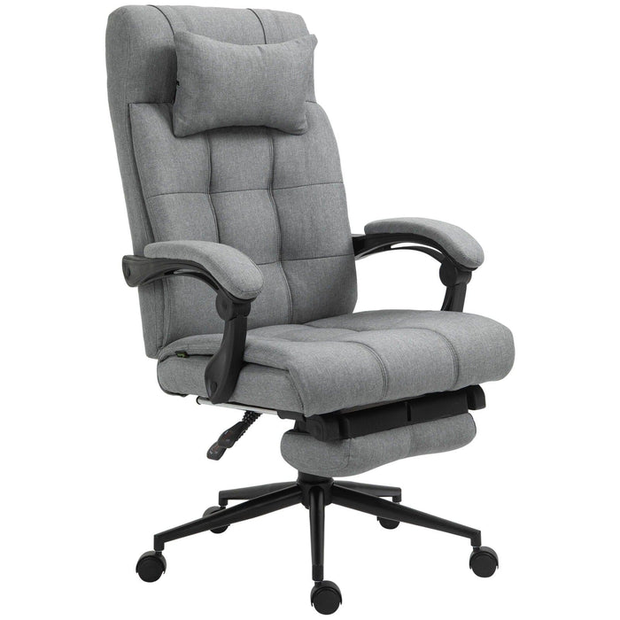 Light Grey Ergonomic Office Chair with Neck Pillow