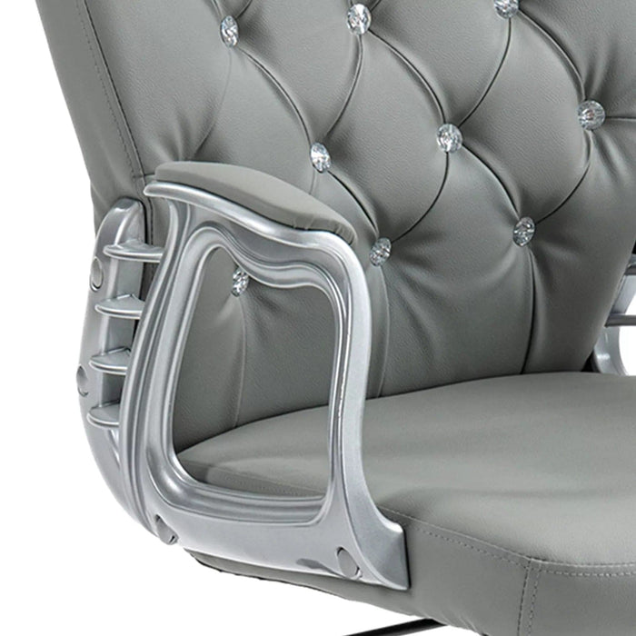 Image of a Vinsetto Grey Diamante Modern Office Chair With Wheels and Arms For Home Office 