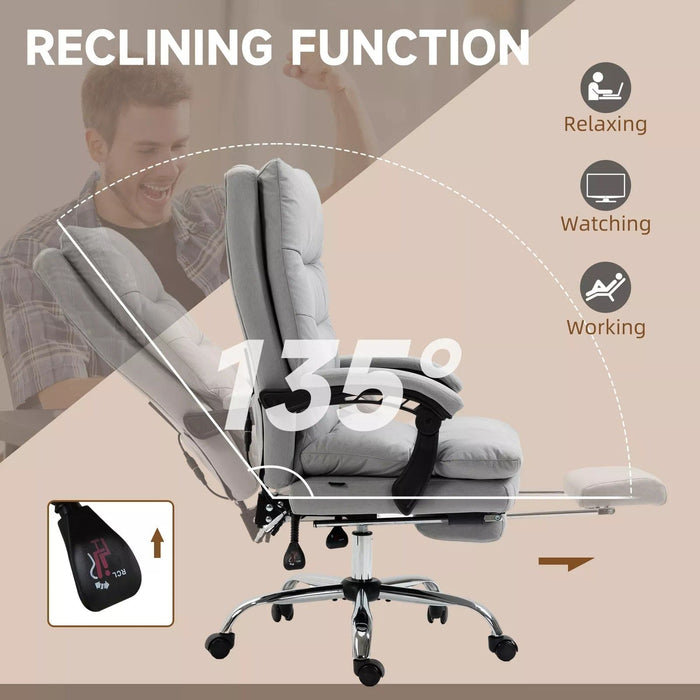 Vinsetto Heated 6 Points Vibration Massage Executive Office Chair