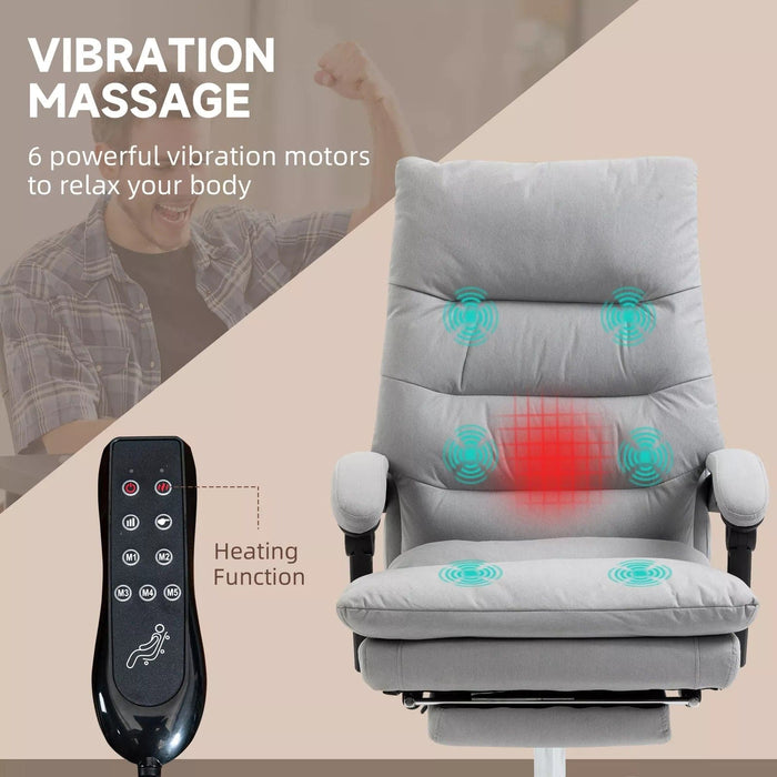 Image of a Grey Vinsetto Heated 6 Points Vibration Massage Executive Office Chair