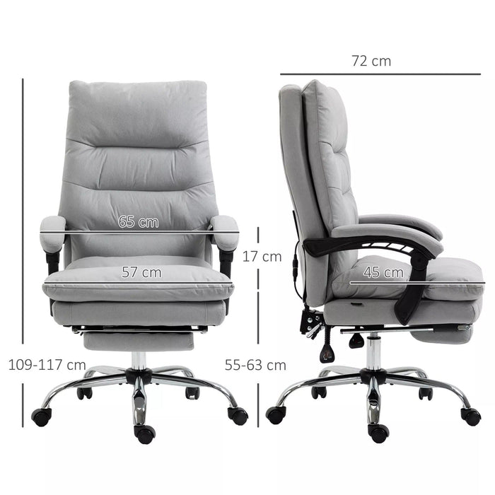 Image of a Grey Vinsetto Heated 6 Points Vibration Massage Executive Office Chair