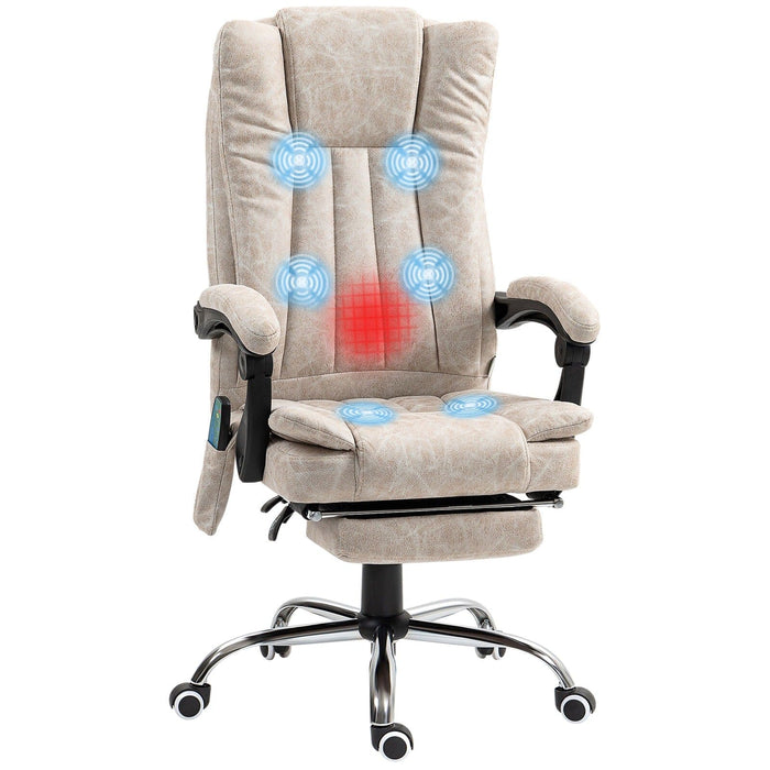 Image of a Vinsetto Heated Massage Computer Chair Cream White