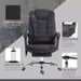 Image of a Vinsetto Heated Massage Office Chair With Footrest, Swivel Wheels and padded armrests. The chair is upholstered in a stylish black microfibre cloth.