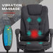 Image of a Vinsetto Heated Massage Office Chair With Footrest, Swivel Wheels and padded armrests. The chair is upholstered in a stylish black microfibre cloth.