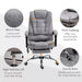 Image of a Light Grey Vinsetto 6 Point Heated Massage Office Chair With Footrest, Swivel Wheels, Reclining Backrest, Padded Arms. Suitable For Home Office and Office