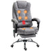 Image of a Light Grey Vinsetto 6 Point Heated Massage Office Chair With Footrest, Swivel Wheels, Reclining Backrest, Padded Arms. Suitable For Home Office and Office