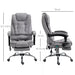 Image of a Light Grey Vinsetto 6 Point Heated Massage Office Chair With Footrest, Swivel Wheels, Reclining Backrest, Padded Arms. Suitable For Home Office and Office