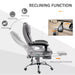 Image of a Light Grey Vinsetto 6 Point Heated Massage Office Chair With Footrest, Swivel Wheels, Reclining Backrest, Padded Arms. Suitable For Home Office and Office