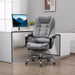 Image of a Light Grey Vinsetto 6 Point Heated Massage Office Chair With Footrest, Swivel Wheels, Reclining Backrest, Padded Arms. Suitable For Home Office and Office