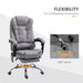 Image of a Light Grey Vinsetto 6 Point Heated Massage Office Chair With Footrest, Swivel Wheels, Reclining Backrest, Padded Arms. Suitable For Home Office and Office