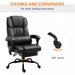 Image of a Black Leather Vinsetto Massage Office Chair With Wheels and Padded Arms Rests.