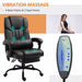 Image of a Black Leather Vinsetto Massage Office Chair With Wheels and Padded Arms Rests.