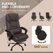 Image of a Brown Leather Vinsetto Massage Office Chair With Wheels and Padded Arms Rests.