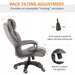 Image of a massaging executive office chair finished in plush grey faux leather.