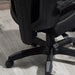 Image of an Ergonomic Vinsetto Mesh Back Reclining Desk Chair With Wheels, Extending Foot Rest, and Adjustable Height Features For Home Office. The Chair is black with grey elements.