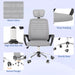 Image of a Vinsetto Grey Mesh Office Chair With Adjustable Headrest, Lumbar Support, Swivel Wheels, Height and Tilt Adjust. Suitable for Home or Office.