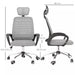 Image of a Vinsetto Grey Mesh Office Chair With Adjustable Headrest, Lumbar Support, Swivel Wheels, Height and Tilt Adjust. Suitable for Home or Office.