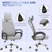 Image of a Vinsetto Grey Mesh Office Chair With Adjustable Headrest, Lumbar Support, Swivel Wheels, Height and Tilt Adjust. Suitable for Home or Office.