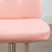 Image of a Vinsetto Pink Armless Office Chair With Wheels for Home Office.