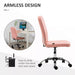 Image of a Vinsetto Pink Armless Office Chair With Wheels for Home Office.